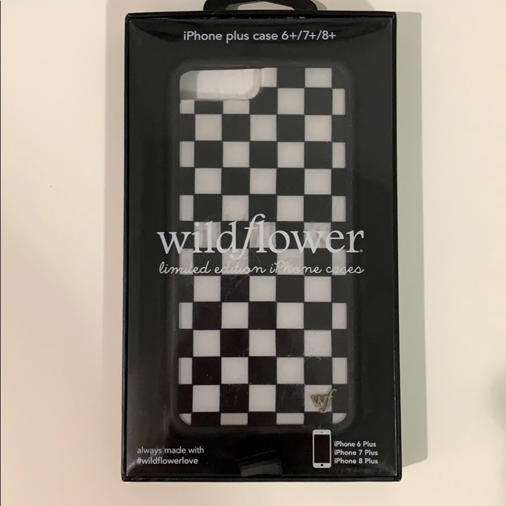Wildflower Black & White Checkered Case